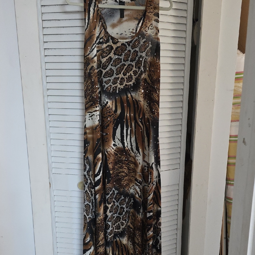 JM Collection Animal Print Maxi Dress